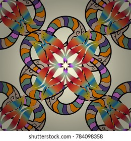 Vector ethnic Mandala ornament. Indian floral paisley medallion banners. Can be used for textile, greeting card, coloring book, phone case print. Henna tattoo style on a neutral, orange, black colors.
