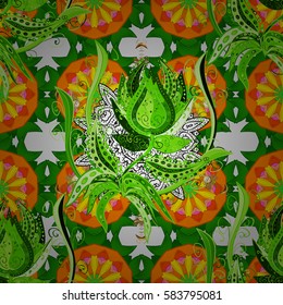 Vector ethnic mandalas, doodle background circles. Background.