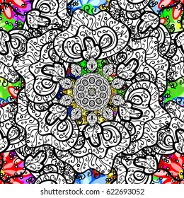 Vector ethnic mandalas, doodle background circles. Background.