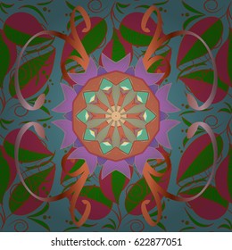 Vector ethnic mandalas, doodle background circles. Background.