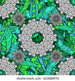 Vector ethnic mandalas, doodle background circles. Background.