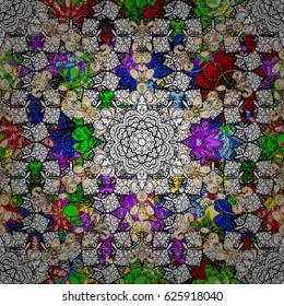 Vector ethnic mandalas, doodle background circles. Background.