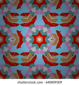 Vector ethnic mandalas, doodle background circles. White background.