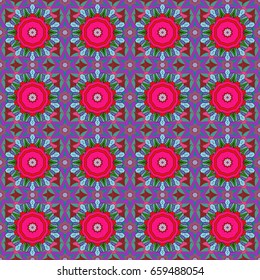 Vector ethnic mandalas, doodle background circles. Background.