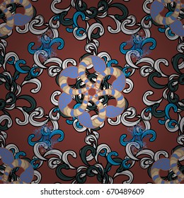 Vector ethnic mandalas, doodle background circles. Background.