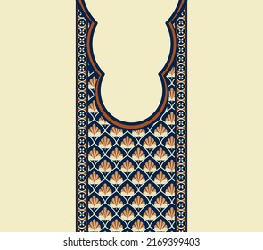Diseño vectorial de forma de flor de color vintage con forma de collar étnico sobre fondo de crema blanca. Elegante arte tribal para camisas.