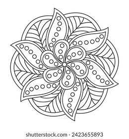 Vector ethnic oriental circle ornament mandala design. white background