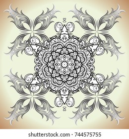 Vector Ethnic Oriental Circle Ornament. Islam, Arabic, Indian, ottoman motifs on a colorful background. Flower Mandala seamless pattern.