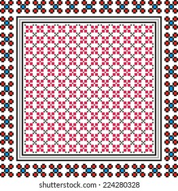 Vector ethnic ornament with elements of flowers and plants 