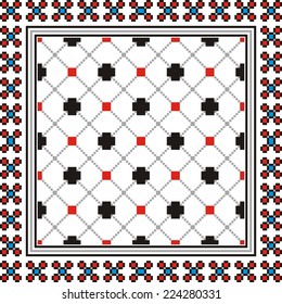 Vector ethnic ornament with elements of flowers and plants 