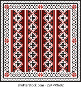 Vector ethnic ornament with elements of flowers and plants 
