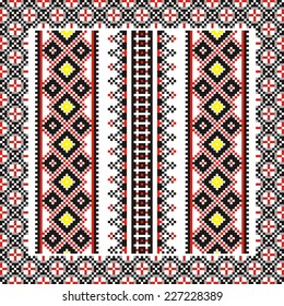 Vector ethnic ornament with elements of flowers and plants 