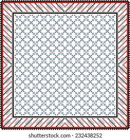 Vector ethnic ornament with elements of flowers and plants 