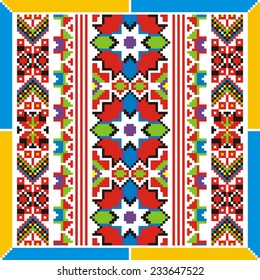 Vector ethnic ornament with elements of flowers and plants 