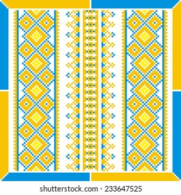 Vector ethnic ornament with elements of flowers and plants 