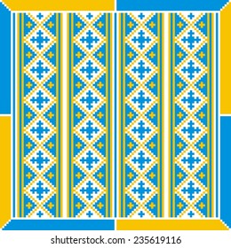 Vector ethnic ornament with elements of flowers and plants from Ukraine