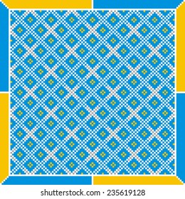 Vector ethnic ornament with elements of flowers and plants from Ukraine