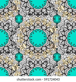 Vector ethnic pattern can be used for wallpaper, pattern fills, coloring books and pages for kids and adults. Blue background. Doodle background in vector with doodles, flowers and paisley.