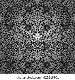 Vector ethnic pattern can be used for wallpaper, pattern fills, coloring books and pages for kids and adults. Gray background. Doodle background in vector with doodles, flowers and paisley.