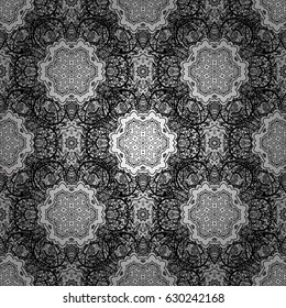 Vector ethnic pattern can be used for wallpaper, pattern fills, coloring books and pages for kids and adults. Gray background. Doodle background in vector with doodles, flowers and paisley.