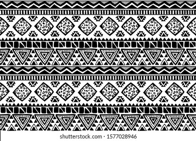 Black White Geometric Background Ethnic Hand Stock Illustration 1154632540