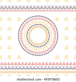 Vector ethnic pattern in style of Inca, Aztec, Indians, Maya. Seamless ancient tribal background.