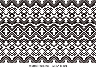 Vector of ethnic seamless pattern. black and white pattern. Abstract geometric background. seamless for decoration, fashion, wallpaper, card, wrapping paper, banner. 