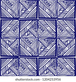 Vector ethnic seamless pattern. Tribal vintage hand drawn with aztec ornament ready for print.