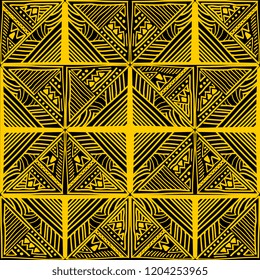 Vector ethnic seamless pattern. Tribal vintage hand drawn with aztec ornament ready for print.