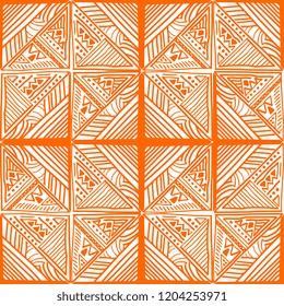 Vector ethnic seamless pattern. Tribal vintage hand drawn with aztec ornament ready for print.