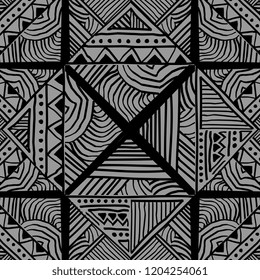 Vector ethnic seamless pattern. Tribal vintage hand drawn with aztec ornament ready for print.