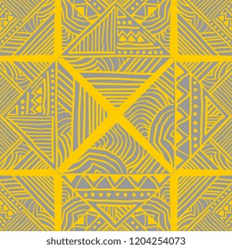 Vector ethnic seamless pattern. Tribal vintage hand drawn with aztec ornament ready for print.