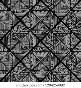 Vector ethnic seamless pattern. Tribal vintage hand drawn with aztec ornament ready for print.