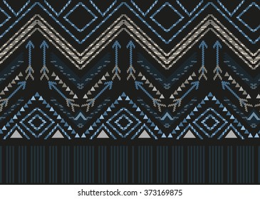 Vector ethnic seamless tribal boho pattern