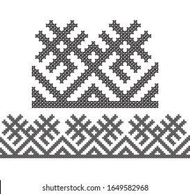 Vector ethnic traditional slavic embroidered seamless pattern