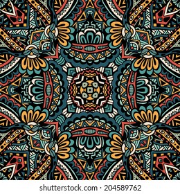 Vector Ethnic Tribal Abstract Seamless Colorful Pattern