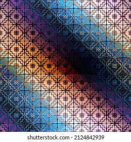 Vector ethnic tribal pattern. Seamless art image.