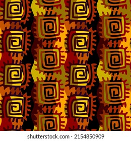 Vector ethnic tribal pattern. Seamless art image.