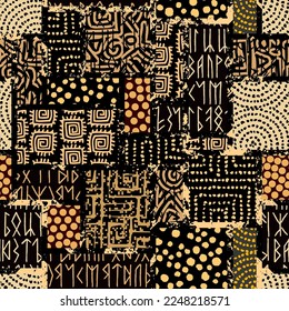 Vector ethnic tribal pattern. Seamless art image.