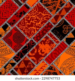 Vector ethnic tribal pattern. Seamless art image.