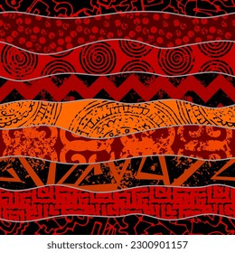 Vector ethnic tribal pattern. Seamless art image.