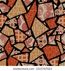 Vector ethnic tribal pattern. Seamless art image.