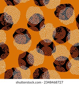 Vector ethnic tribal pattern. Seamless vector image. Wavy abstract shapes.