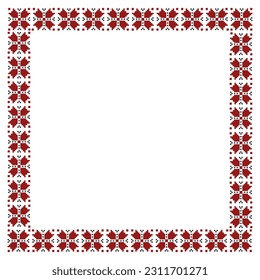 Vector ethnic Ukrainian frame pattern with floral elements