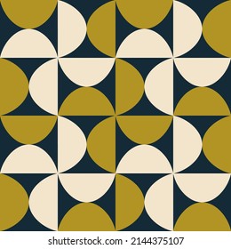 Vector ethnic white-green abstract geometric flower shape Scandinavian style seamless pattern on navy blue background. Use for fabric, textile, interior decoration elements, wrapping.
