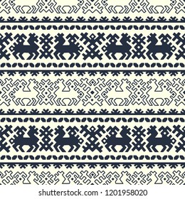 vector ethnic winter geometric ornamented border template. design for woodblock, packaging, print