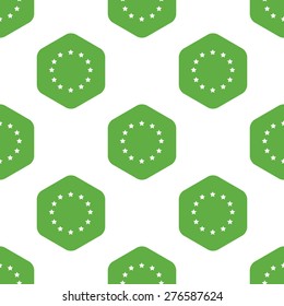 Vector EU emblem in hexagon, repeated on white background