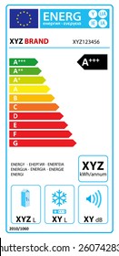 Vector EU Energy Rating Label - Refrigerator