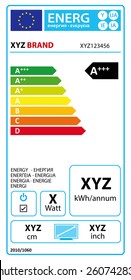 Vector EU Energy Rating Label - TV