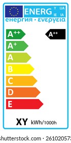 Vector EU Energy Rating Label - Light Bulb.